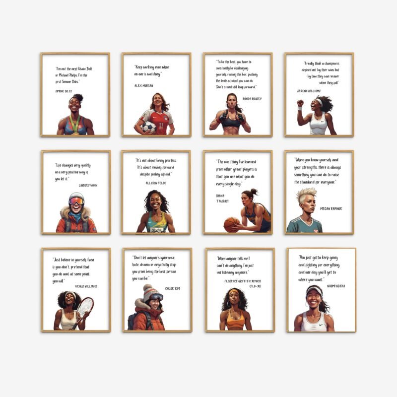 Famous Female Athletes Posters | Printable Classroom Posters | Sport Classroom Decor