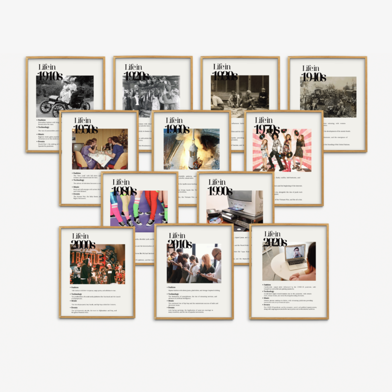 Life in Different Decades Set