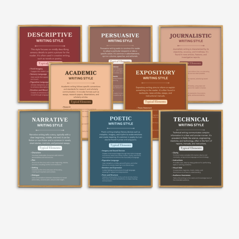 Writing Styles Boho Set