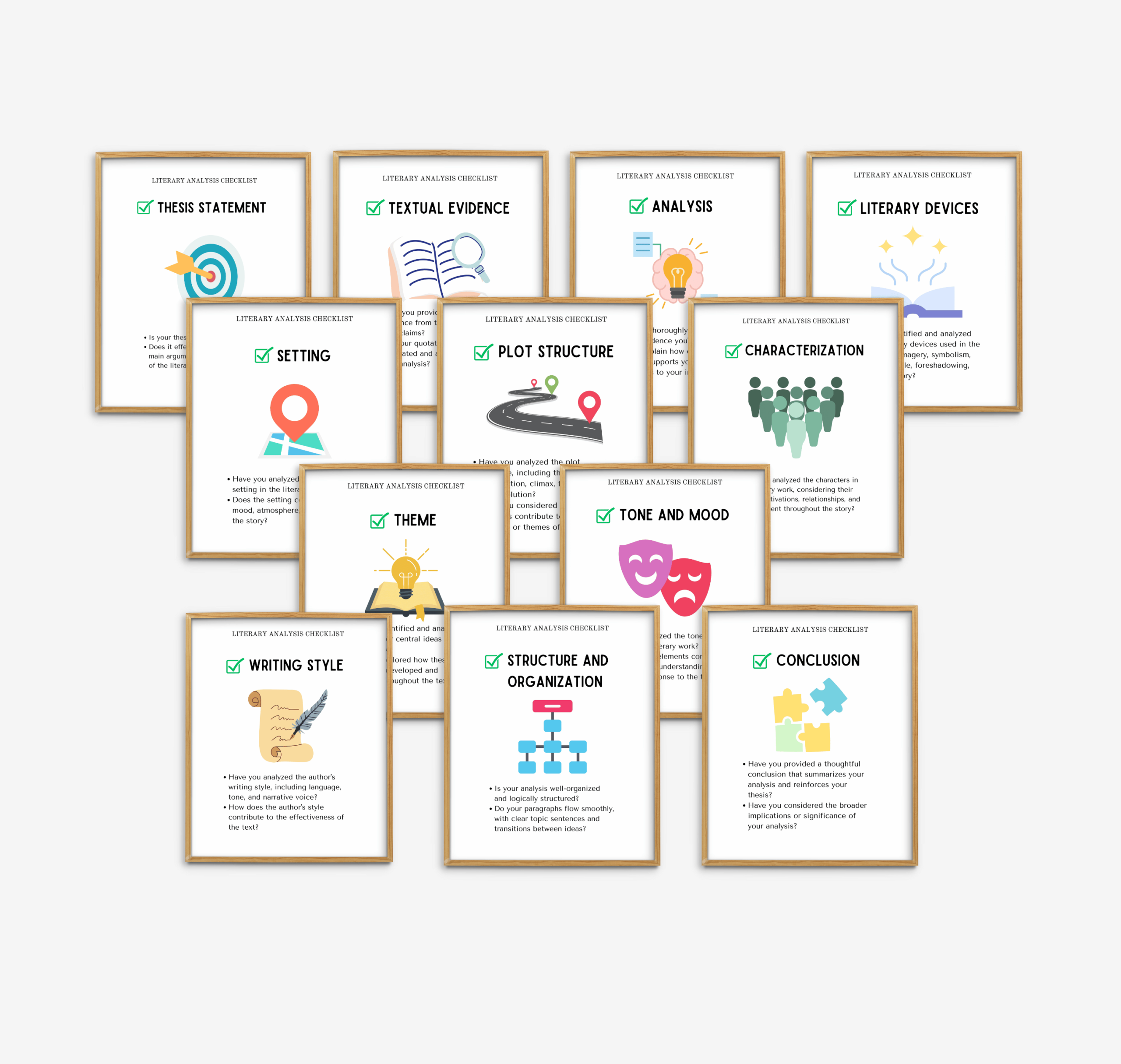 Literary Analysis Checklist Set