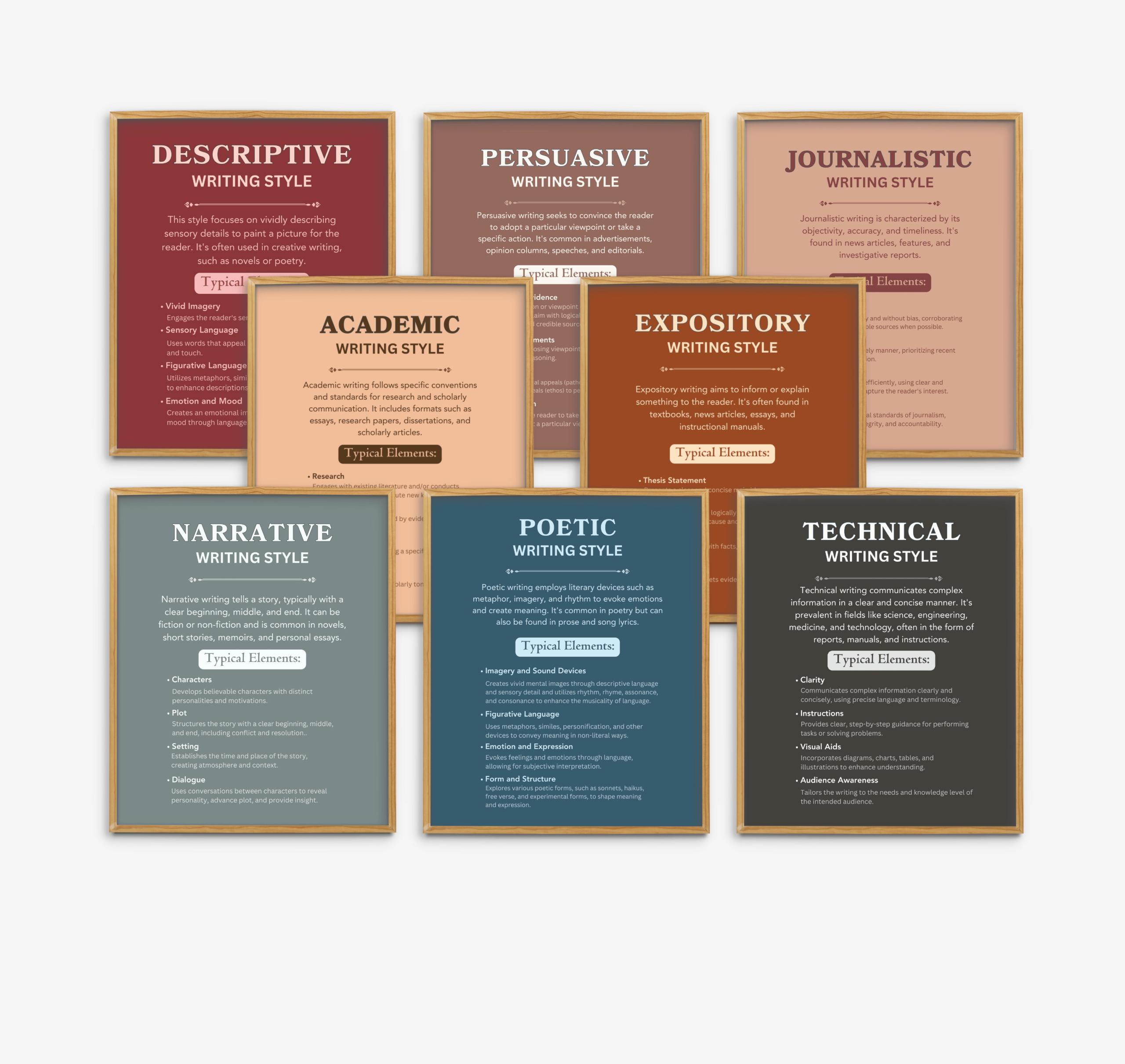 Writing Styles Boho Set