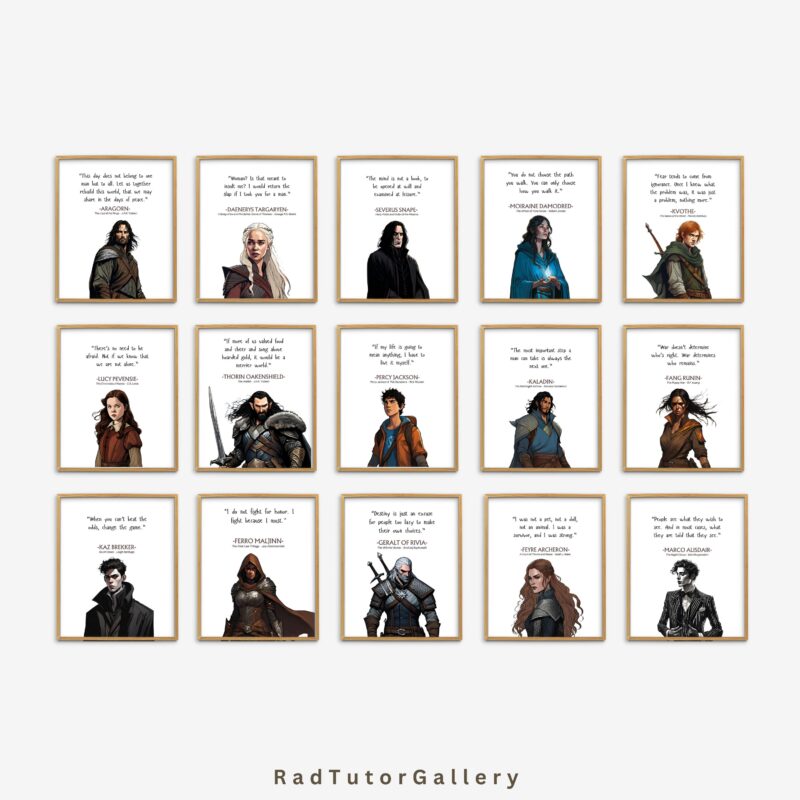 Famous Fantasy Book Characters Set