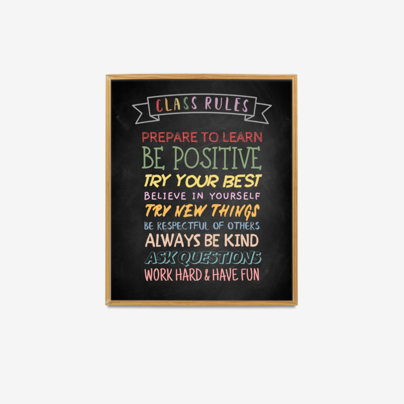 Blackboard Classroom Rules Print