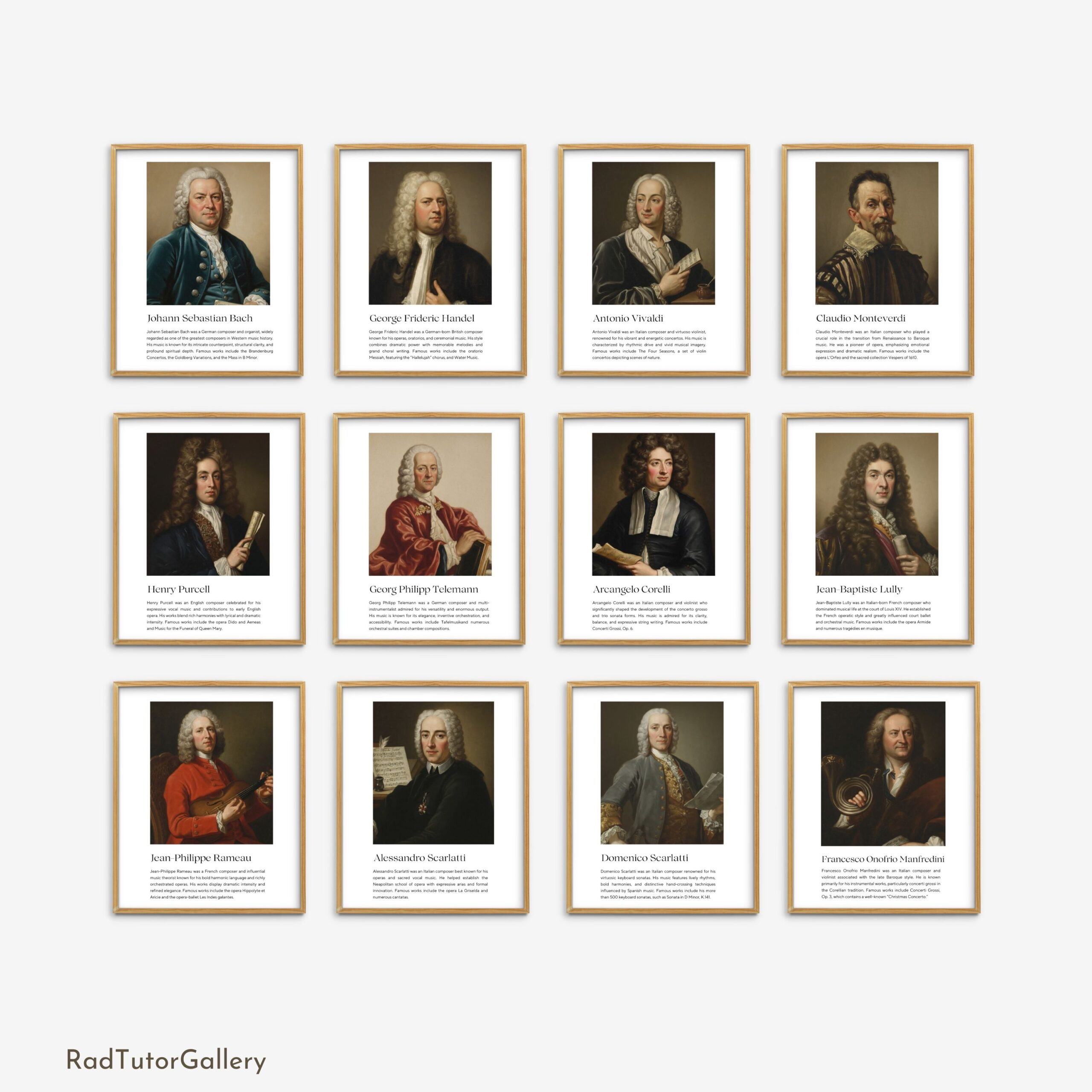 Famous Baroque Composers Set