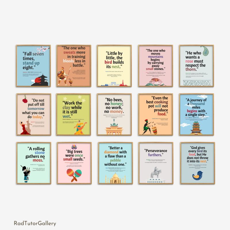 Motivational Proverbs Around the World Set
