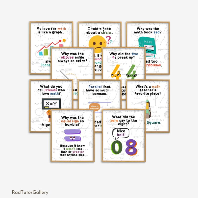 Math Jokes and Puns Set