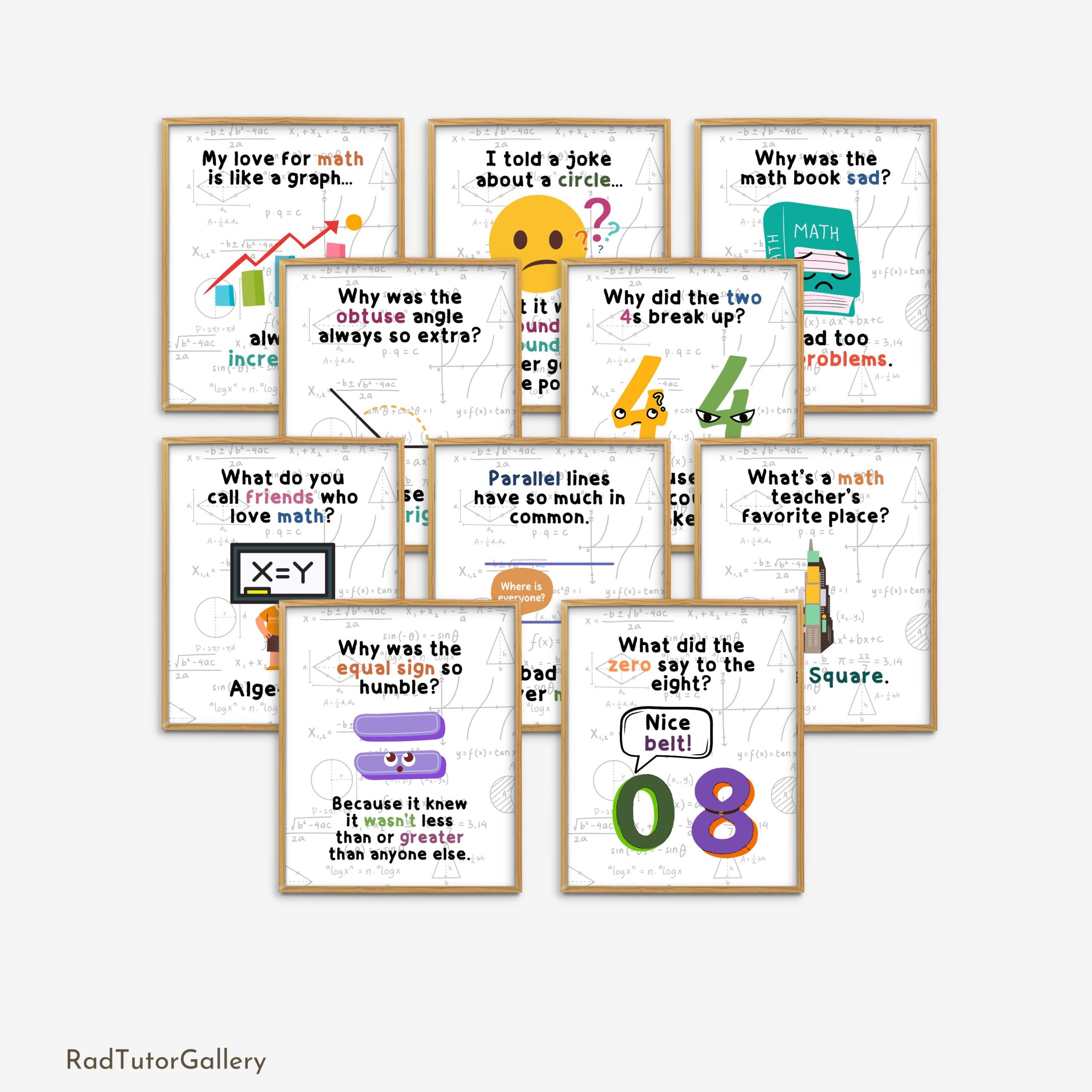 Math Jokes and Puns Set