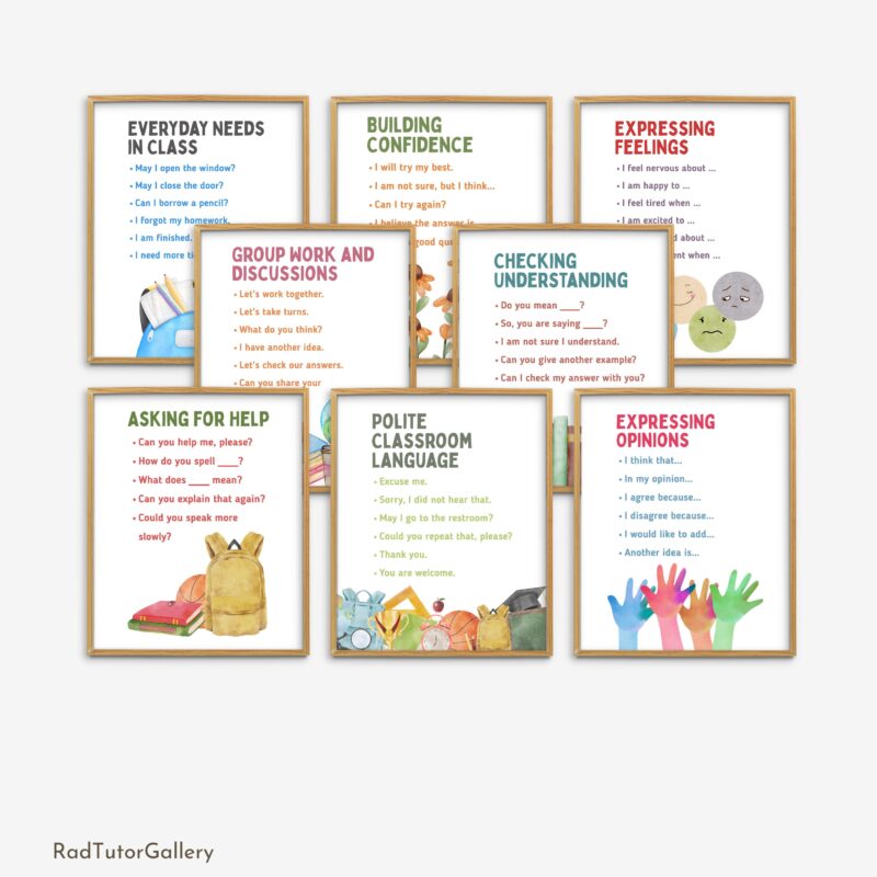 Useful Classroom Phrases Set