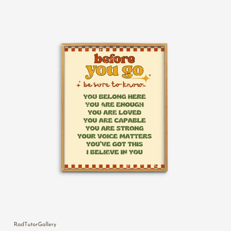 Before You Go Affirmations Print