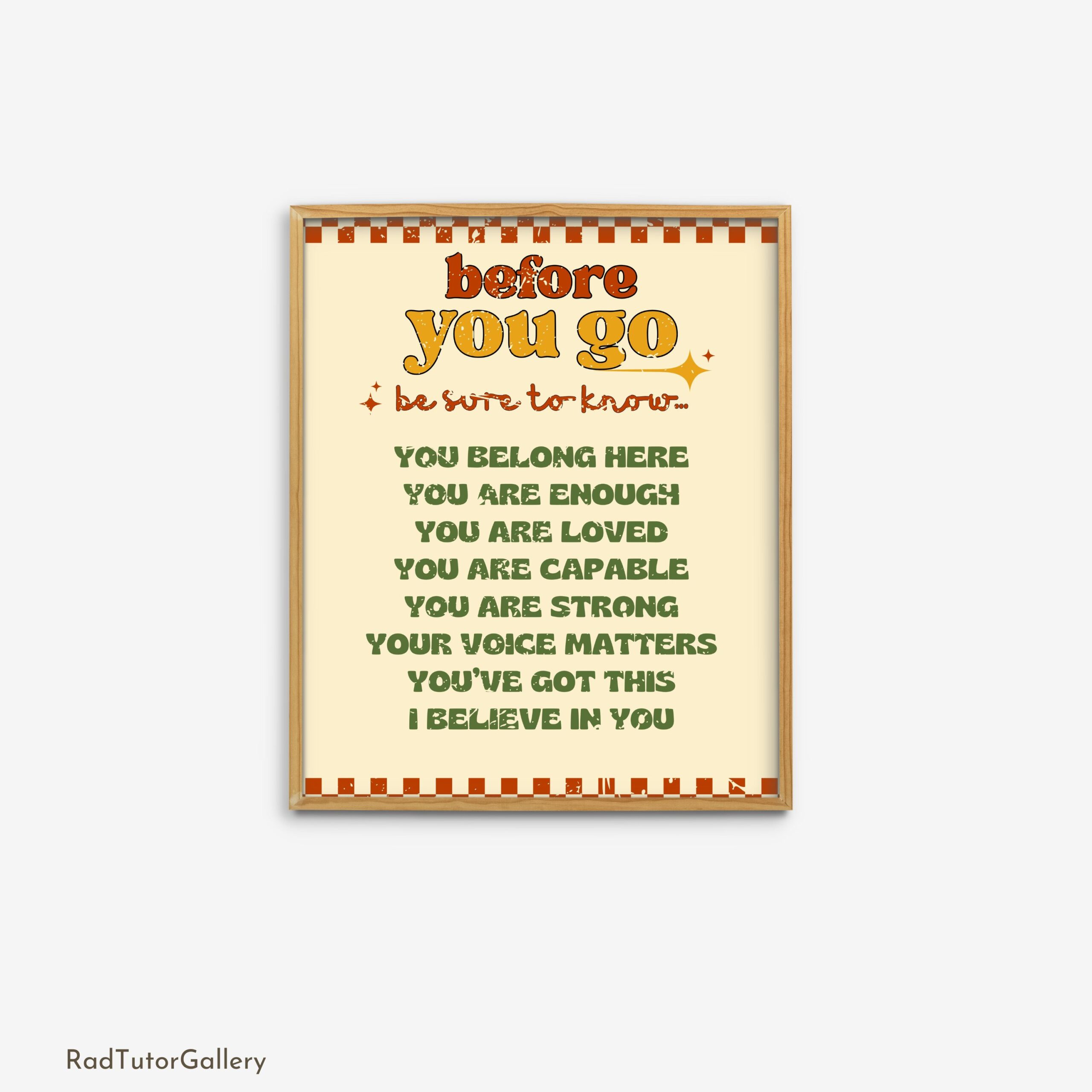 Before You Go Affirmations Print