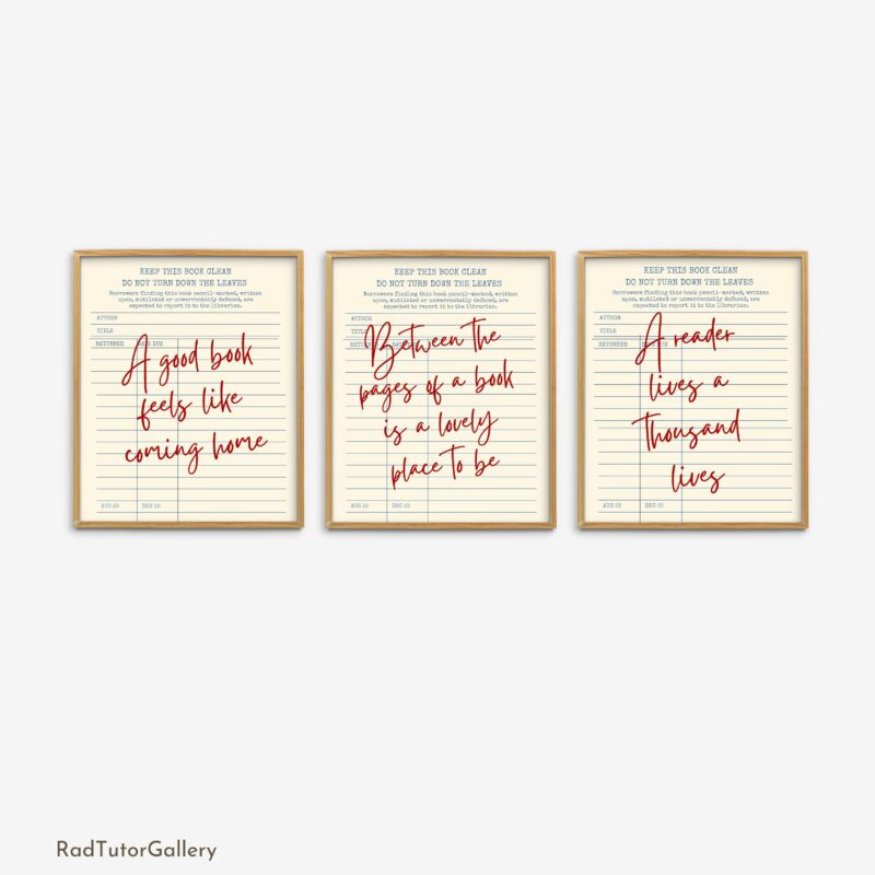 Library Card Quotes Set