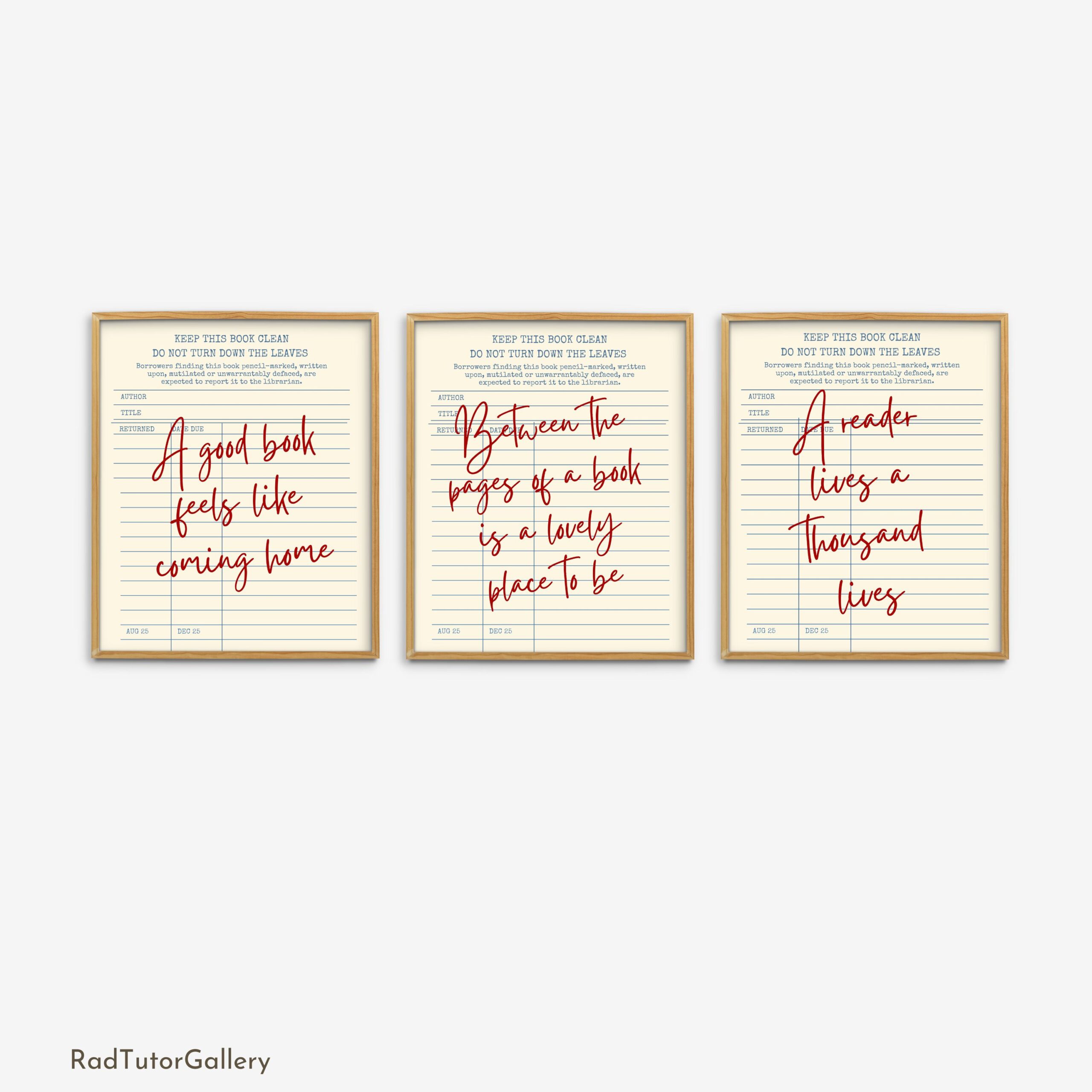 Library Card Quotes Set