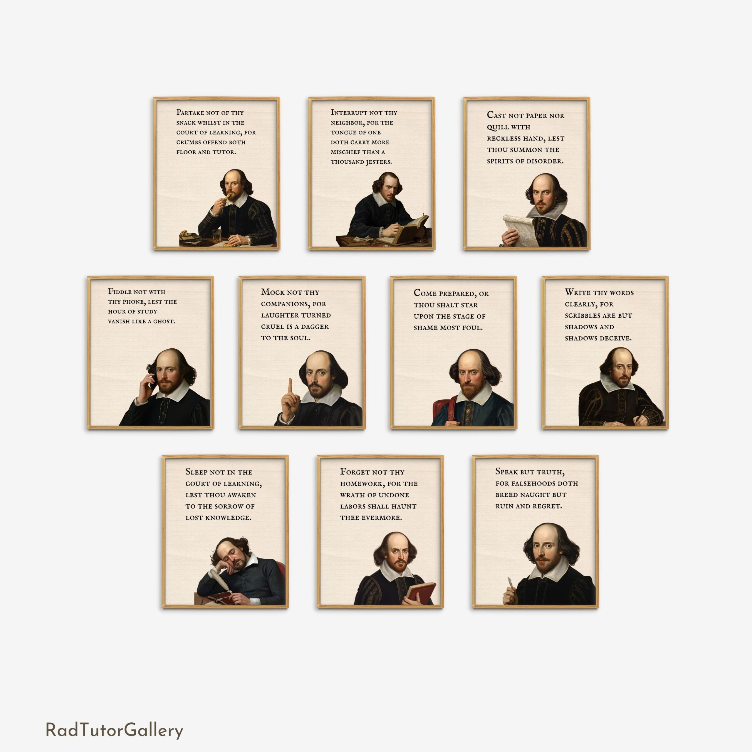 Funny Shakespeare Class Rules Set
