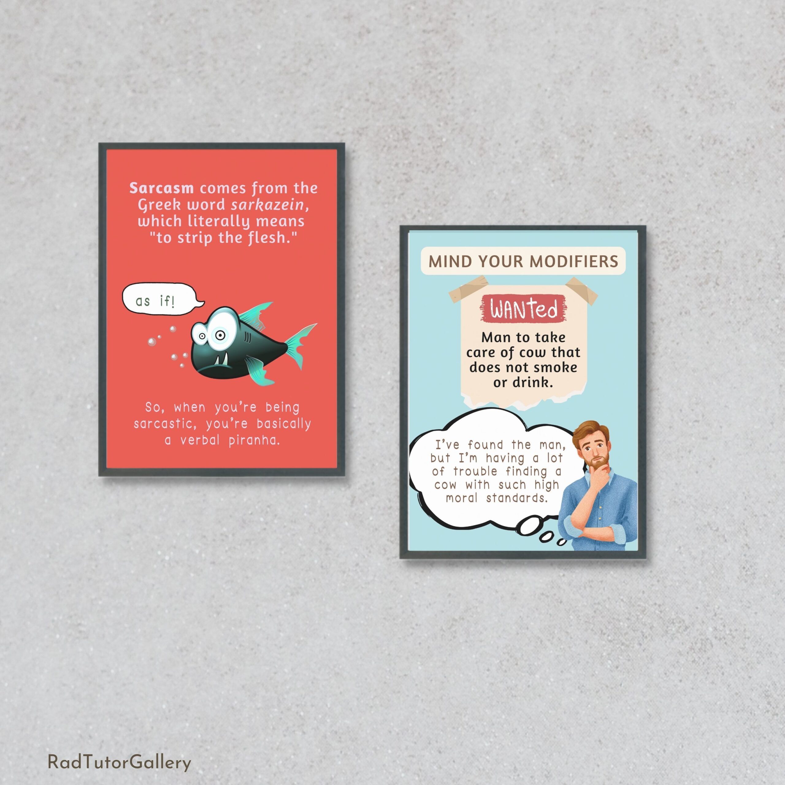 Funny Grammar Puns Set