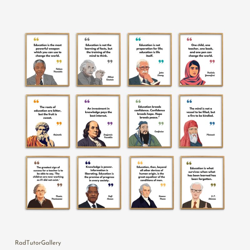 Famous Education Quotes Set