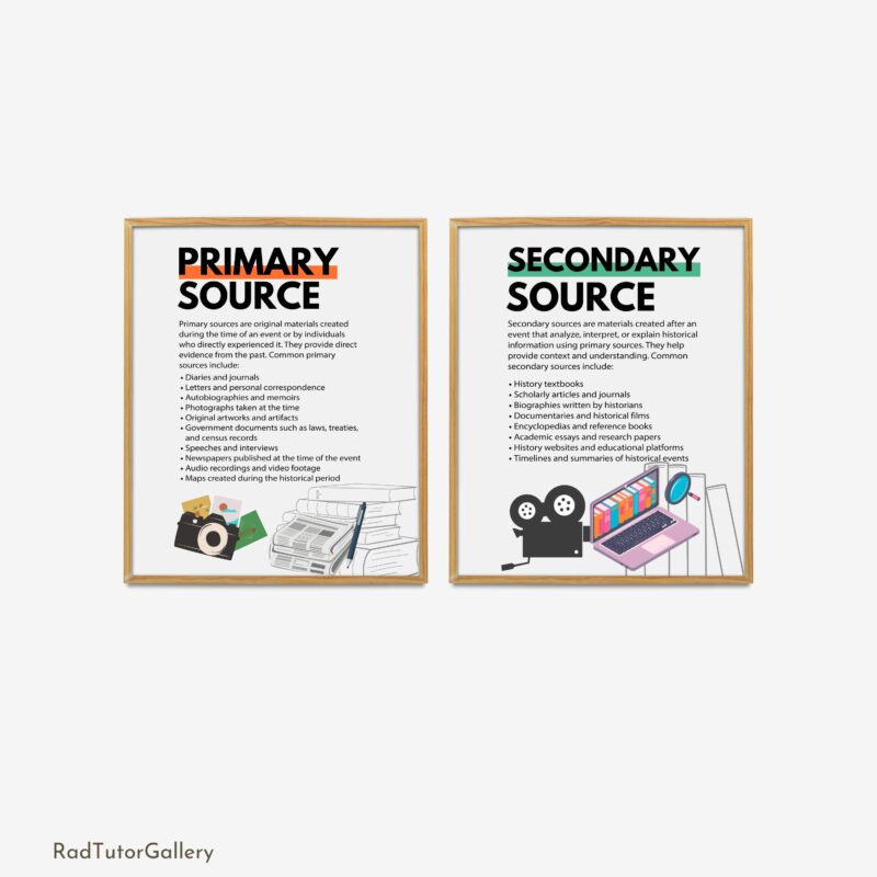 Primary and Secondary Sources Set
