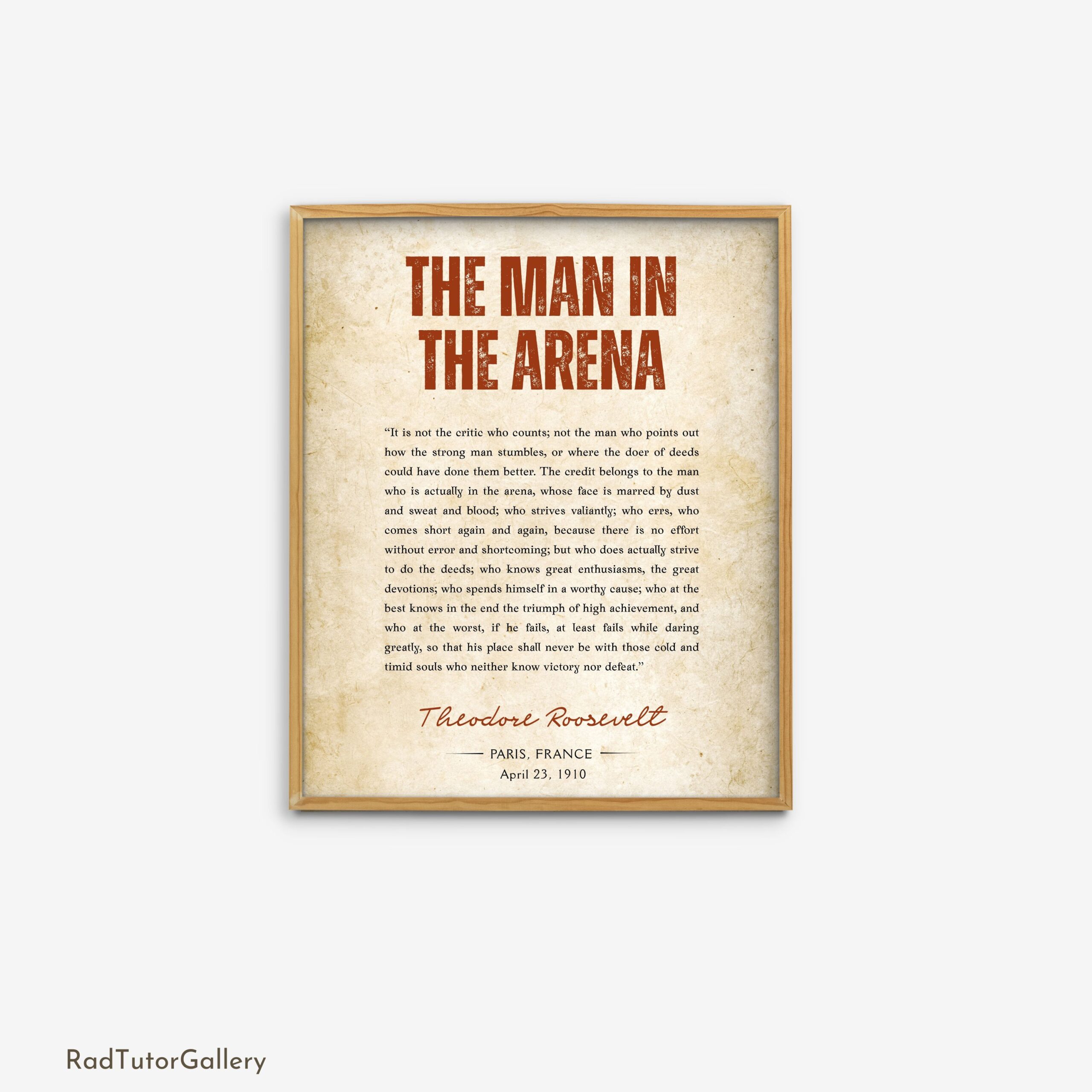 The Man in the Arena Print