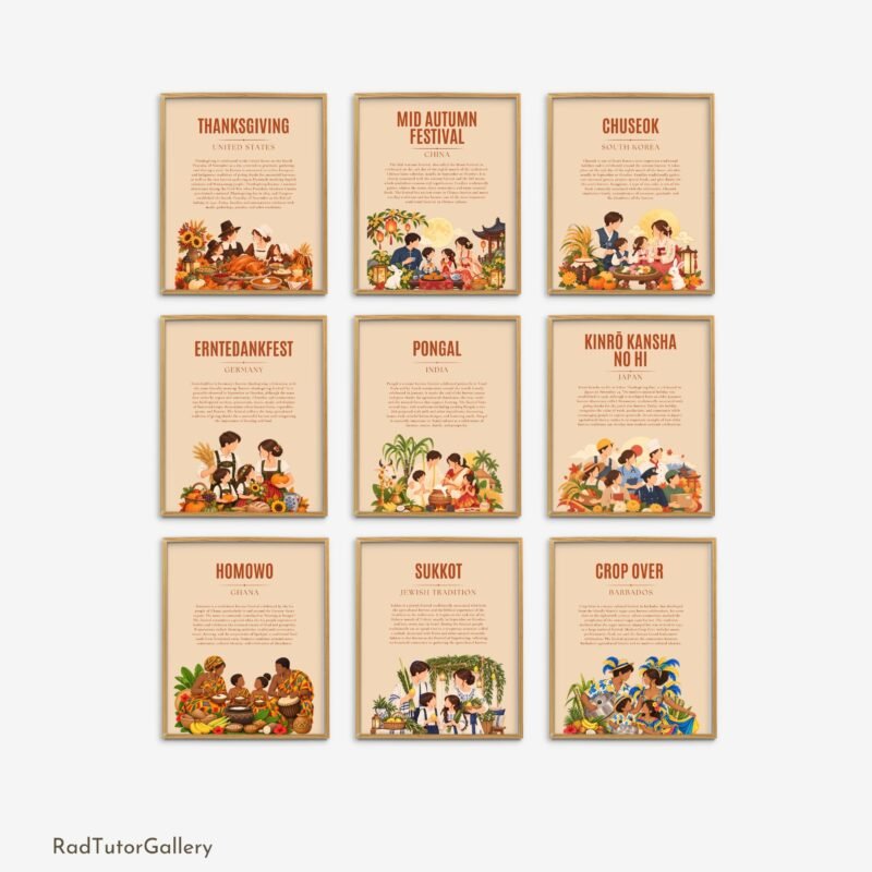 Harvest Festivals Around the World Set | Printable Classroom Posters | Fall Classroom Decor