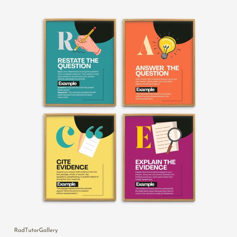 race writing strategies printable classroom poster