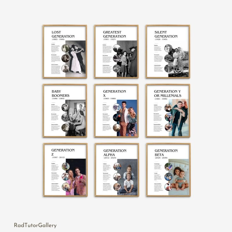 Generations Posters | Printable Classroom Posters | History Classroom Decor (Copy)