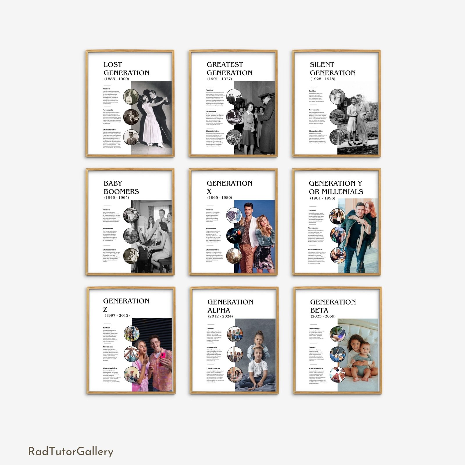 Generations Posters | Printable Classroom Posters | History Classroom Decor (Copy)