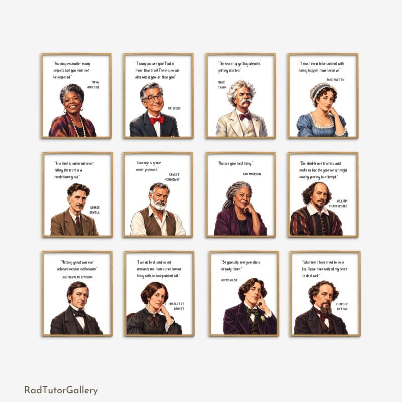 Famous Authors Inspirational Quotes Posters | Printable Classroom Posters | Literature Classroom Decor (Copy)