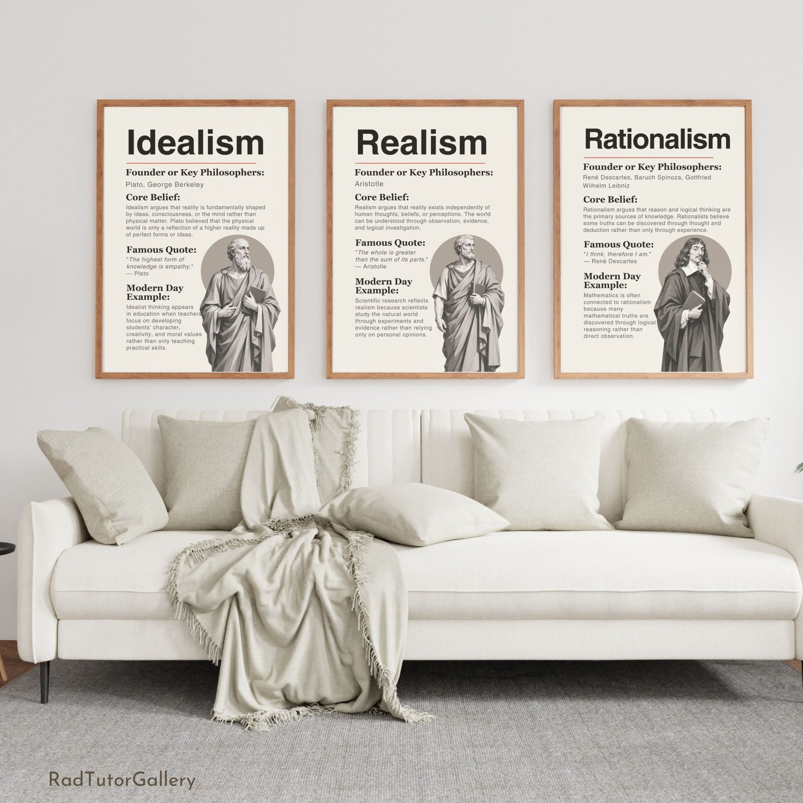 major schools of philosophy posters famous philosophers history class decor