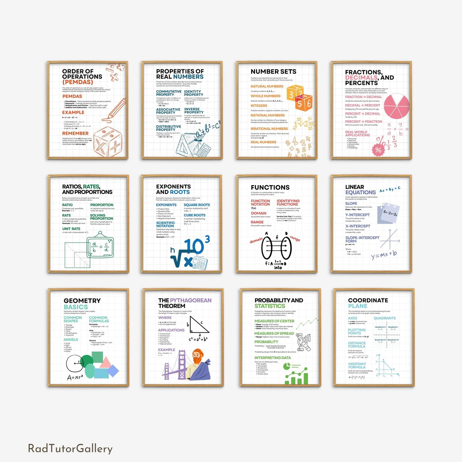 math educational set, math bulletin board, math for high school