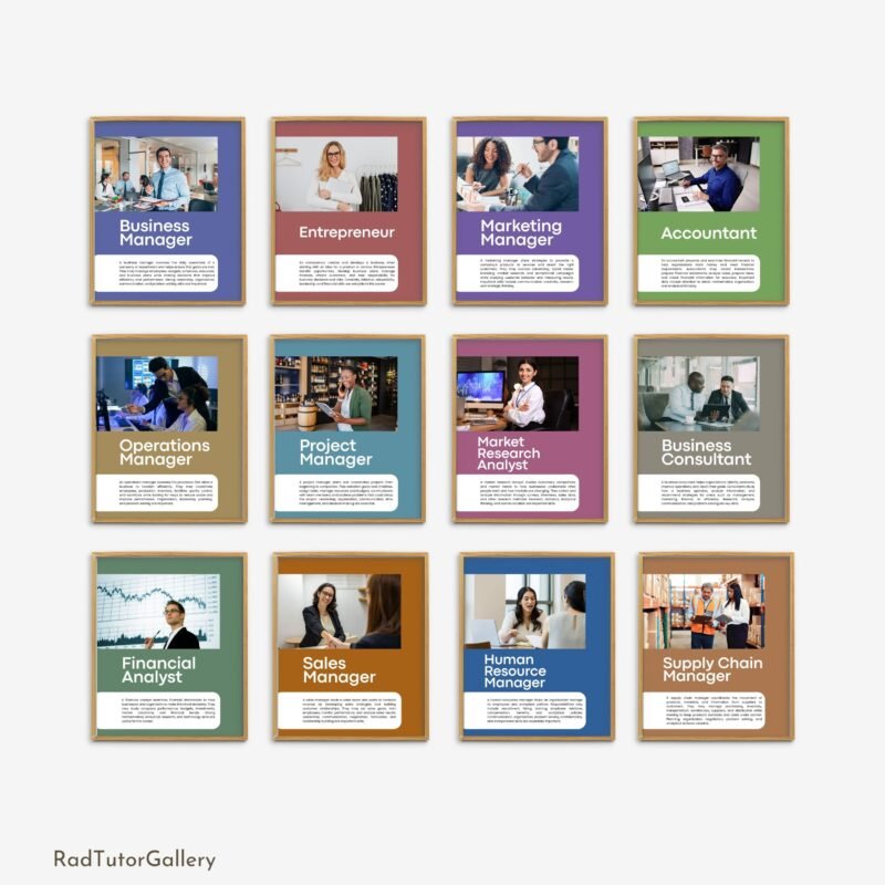 careers in business, corporate jobs, money curriculum, social studies entrepreneurship posters classroom decor