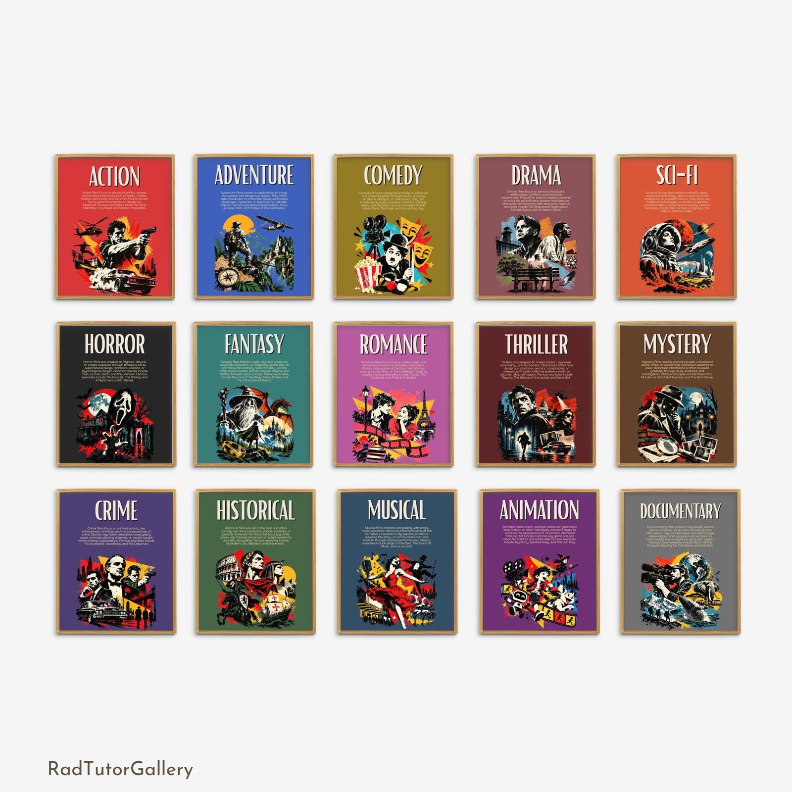 film genres set literary genres posters English classroom decor
