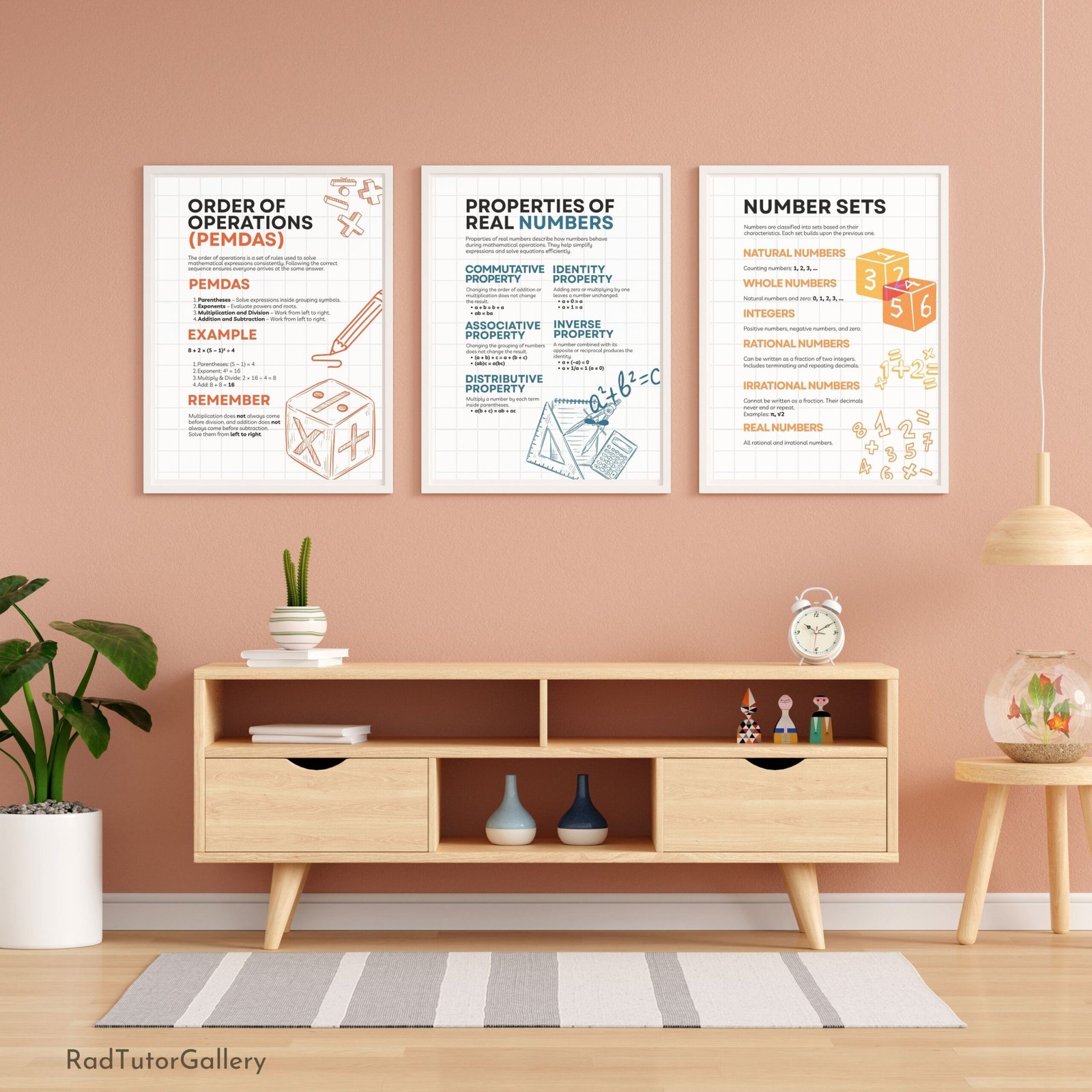 math educational set, math bulletin board, math for high school