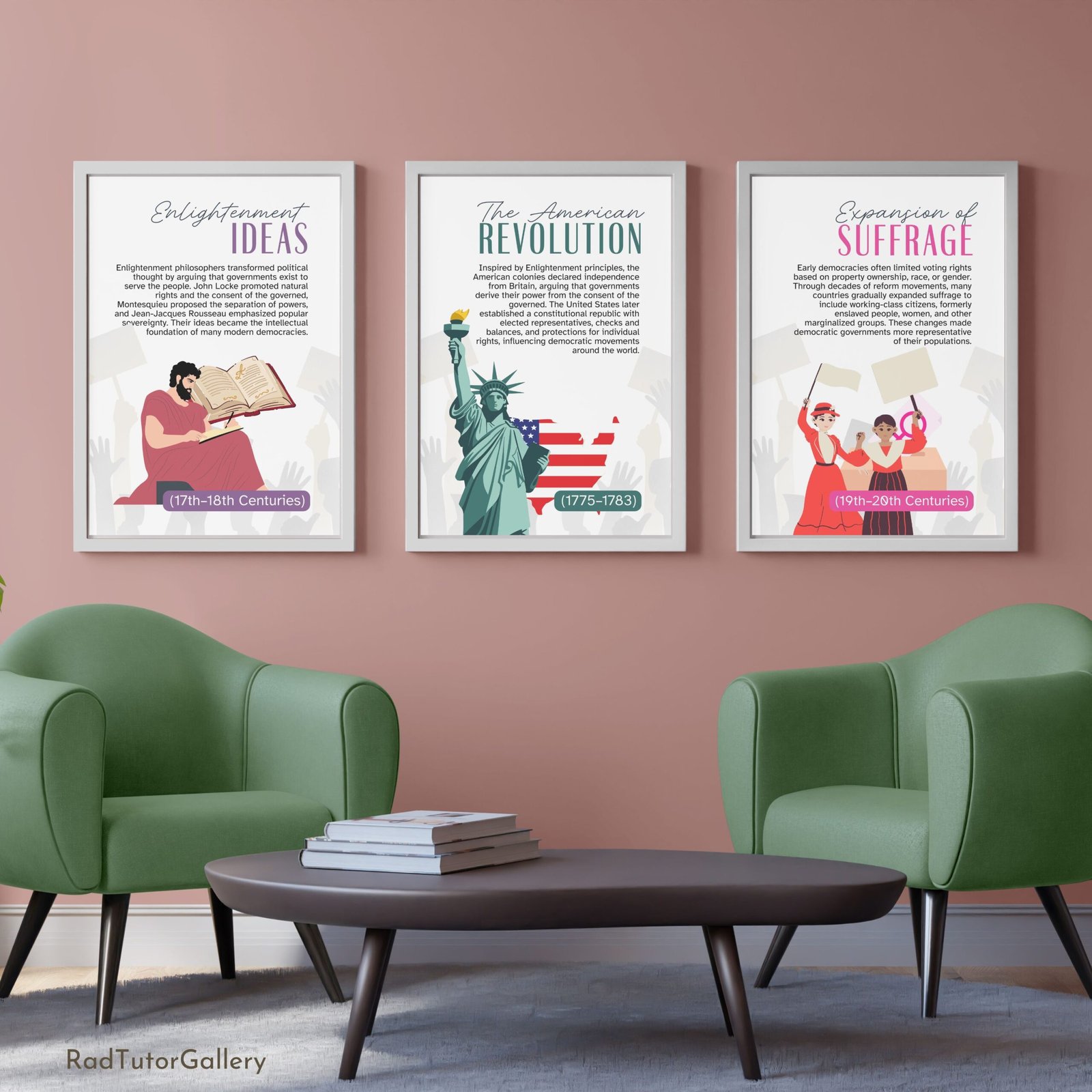origins of democracy set political science history classroom decor