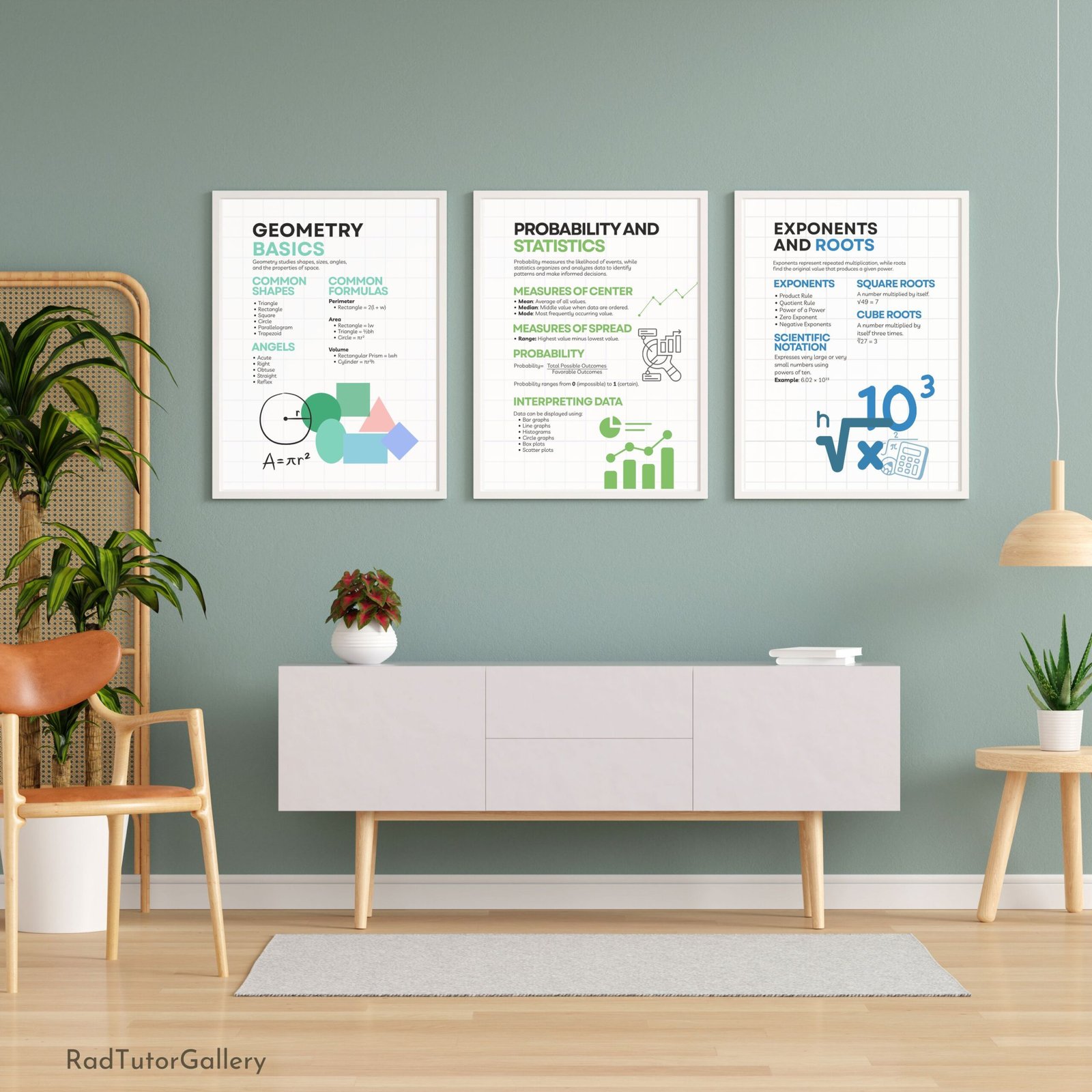 math educational set, math bulletin board, math for high school